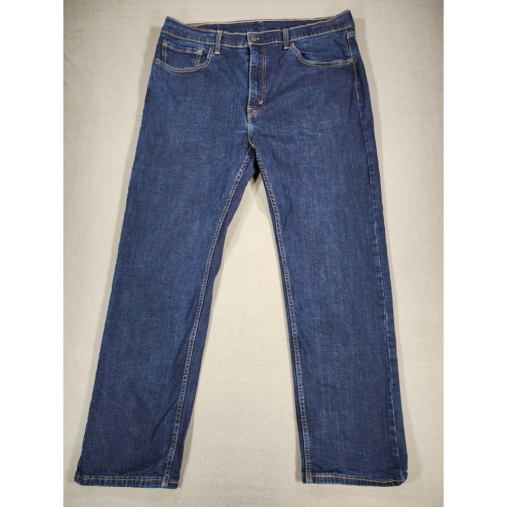 Levi's 505 Regular Fit Jeans Mens 38x30 Blue Dark Wash Straight Leg Classic